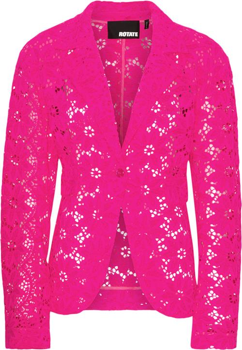 ROTATE Birger Christensen Lace Figure Fitted Blazer Kvinde Pink Glo Blazere Str 40 - hos Magasin