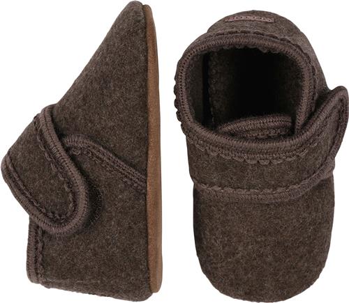 Melton Wool Slippers With Velcro Denver Melange Hjemmesko Str 20/21 - Uld hos Magasin