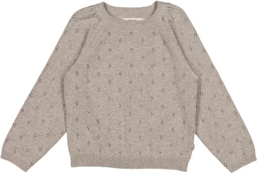 Wheat Strik Pullover Mira Str 152/12y - Warm Grey Melange Strik Bomuld hos Magasin