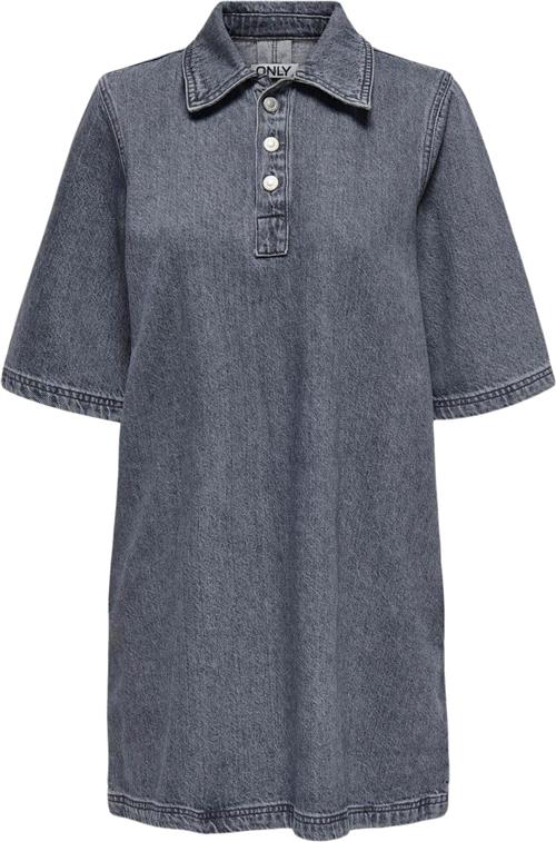 ONLY Onlgry S/S Dress DNM AZG Kvinde Grey Denim Korte Kjoler Regular Fit Str L - Bomuld hos Magasin