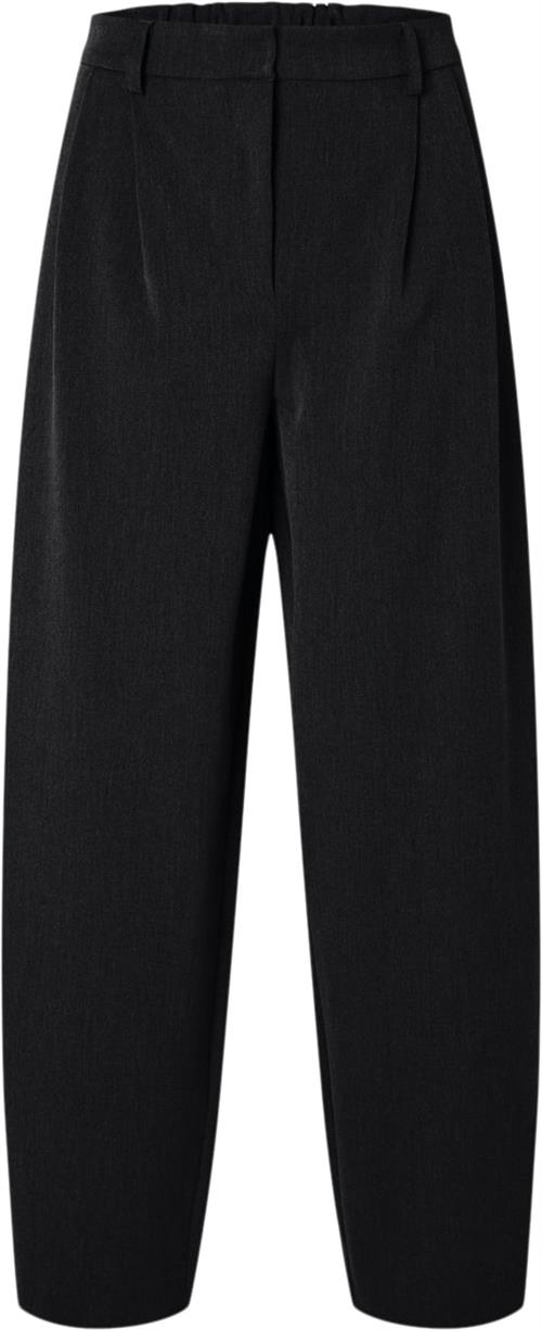 Selected Femme Slfpiya HW Barrel Pant Kvinde Sort Bukser Med Brede Ben Str 38 - hos Magasin