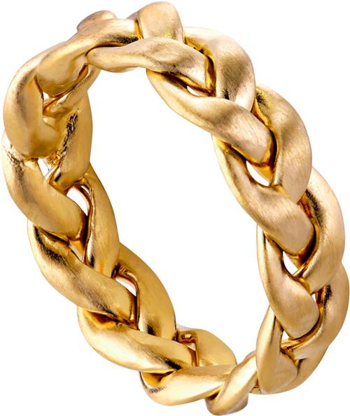 Se Jane Kønig Big Braided Ring, Goldplated Sterling Silver - 46 46 - Ringe hos Magasin ved Magasin