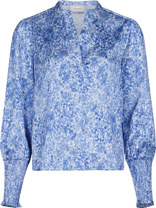 Neo Noir Landa Blooming Dot Blouse Kvinde Blue Langærmede Bluser Str 40 - hos Magasin