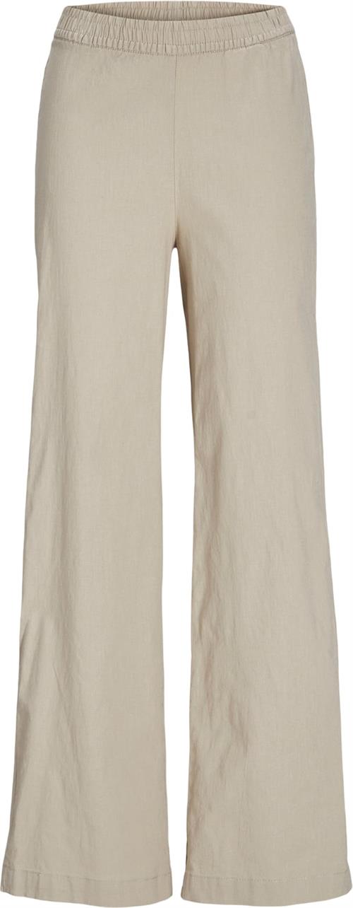 Se JJXX Jxpoppy Linen HW Pant PNT Kvinde Feather Gray Hørbukser Regular Fit Str L - hos Magasin ved Magasin