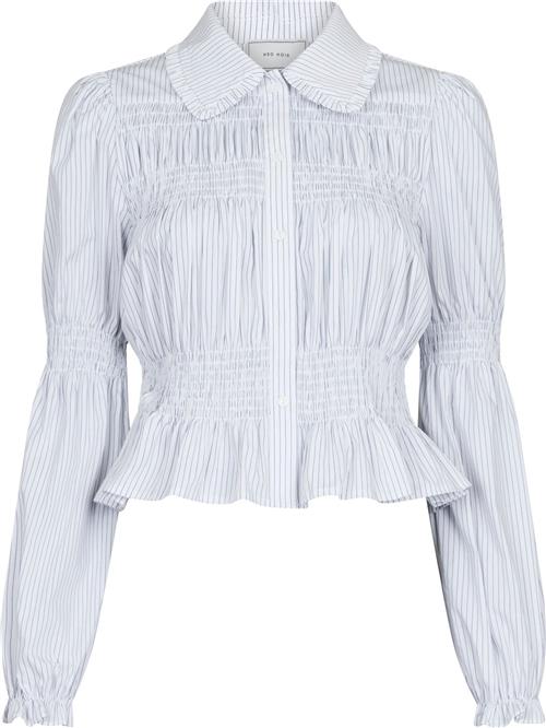 Neo Noir Kella Stripe Smock Shirt Kvinde Hvid Langærmede Bluser Str 42 - hos Magasin