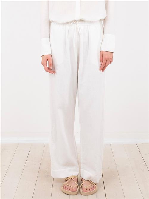 Se Neo Noir Sonar Linen Pants Kvinde White Bukser Med Lige Ben Str 44 - hos Magasin ved Magasin