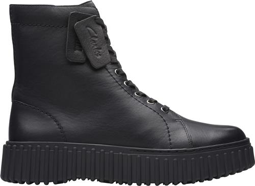 Clarks Originals Torhill Rise D Kvinde Black Leather Snørestøvler Str 36 - hos Magasin