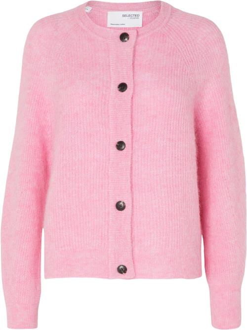 Se Selected Femme Slflulu LS Knit Short Cardigan B NO Kvinde Moonlite Mauve/melange Cardigans Str L - hos Magasin ved Magasin