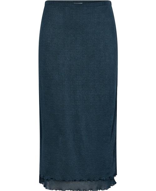 Filippa K Layered Frill Crepe Skirt Kvinde Dawn Blue Midi Nederdele Str L - hos Magasin