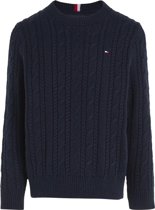 Tommy Hilfiger Essential Cable Sweater Str 12 år / 152 cm - Desert Sky Strik hos Magasin