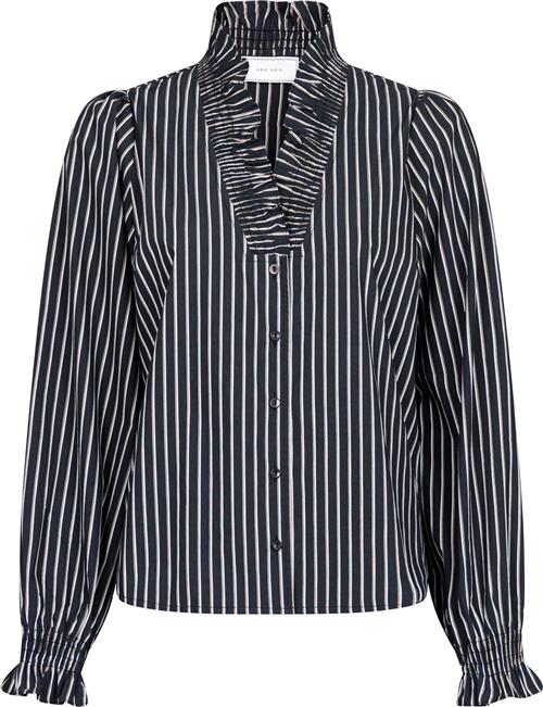 Neo Noir Brielle Tone Stripe Shirt Kvinde Sort Langærmede Bluser Str 44 - hos Magasin