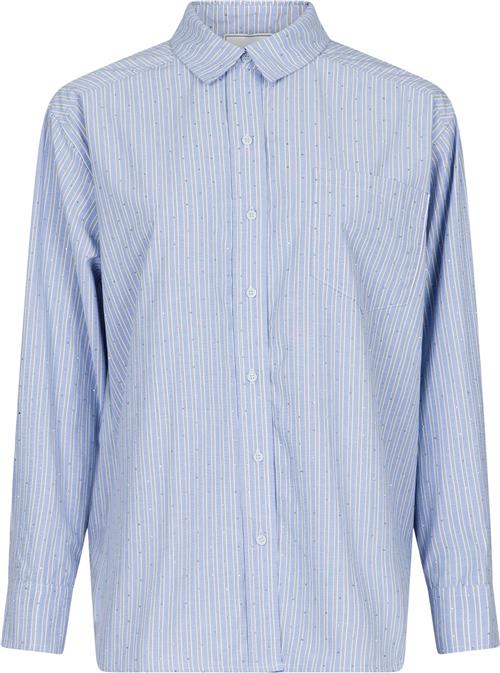 Neo Noir Dalma Stripe Stone Shirt Kvinde Blue Langærmede Skjorter Str 42 - hos Magasin