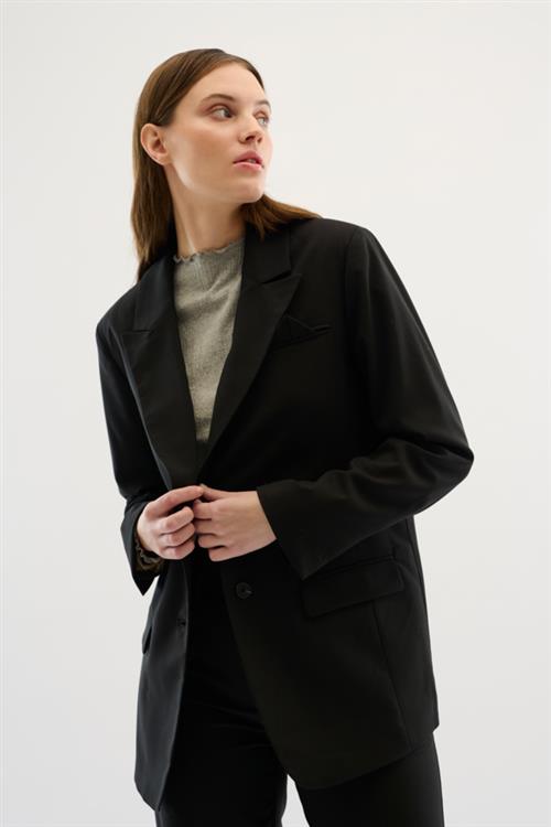 Karen by Simonsen Kbmilano Solid Blazer Kvinde Meteorite Blazere Classic Fit Str 34 - hos Magasin