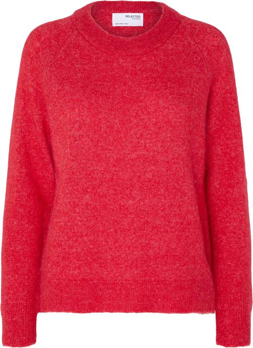 Se Selected Femme Slflulu LS Knit Oneck B Noos Kvinde Ski Patrol/melange Sweaters Str XXL - hos Magasin ved Magasin