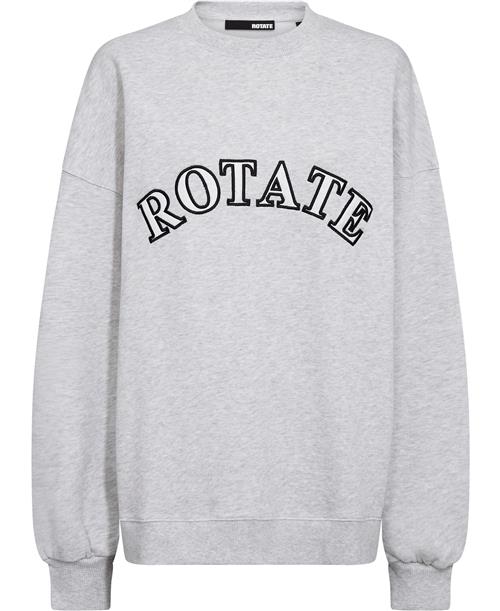 ROTATE Birger Christensen Sweat Logo Crewneck Kvinde Light Grey Melange Sweatshirts Str XS - hos Magasin