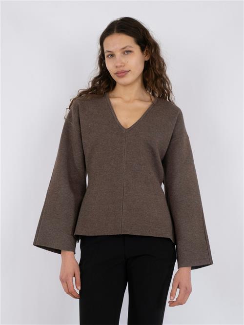 Se Neo Noir Linda Knit Blouse Kvinde Mocca Sweaters Str 40 - hos Magasin ved Magasin