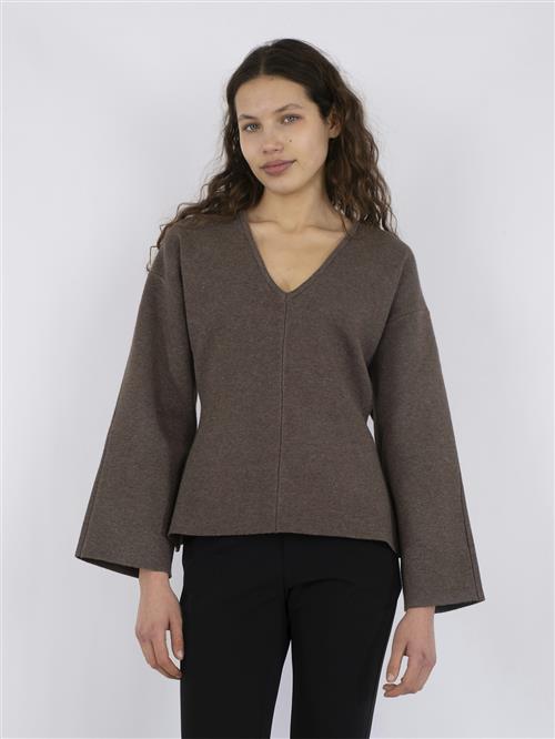 Neo Noir Linda Knit Blouse Kvinde Mocca Sweaters Str 38 - hos Magasin