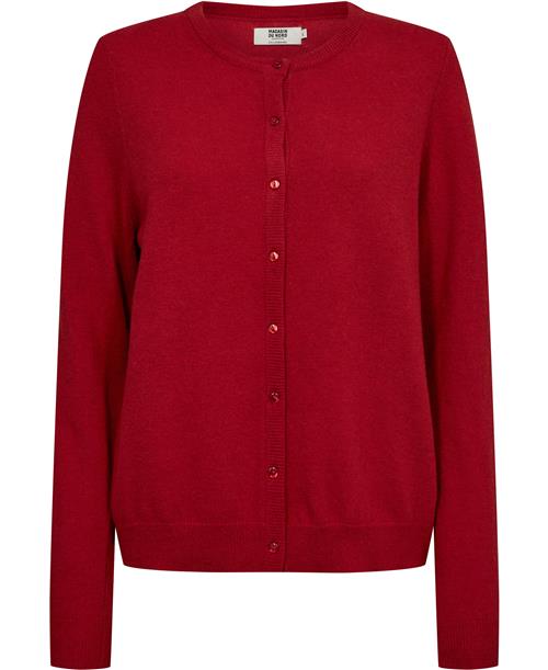 Magasin du Nord Collection Magasin Myrna 3 RWS Cardigan Lambswool Kvinde Flaming Red Cardigans Str L Uld