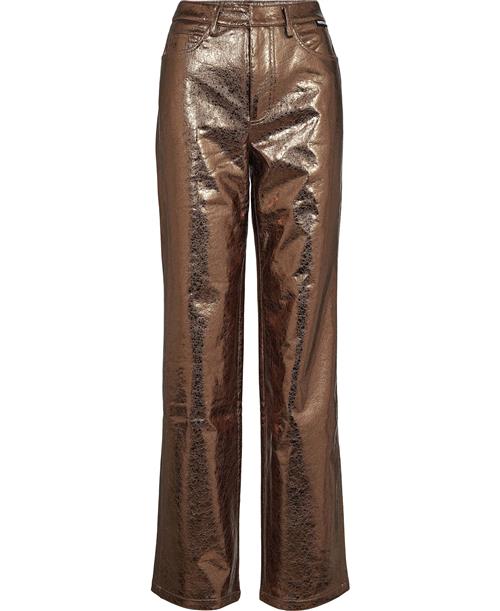 ROTATE Birger Christensen Textured High Waist Pants Kvinde Toasted Coconut Straight Jeans Str 38 - hos Magasin