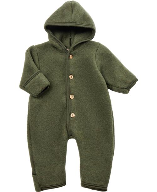 Engel Natur Hooded Overall, With Wooden Buttons, With Cuffs at Arms and Str 86-92 - Mã¸Rk Grã¸N Køredragter hos Magasin