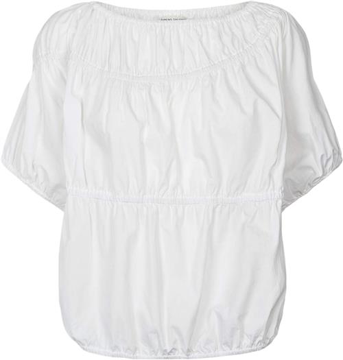 Rabens Saloner Poplin Elasticated top Lotte Kvinde White Toppe Str L - hos Magasin