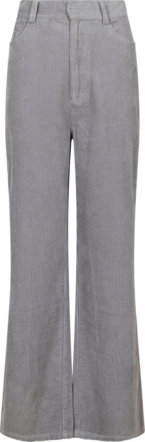 Neo Noir Jena Corduroy Pants Kvinde Light Grey Bukser Med Brede Ben Str 44 - hos Magasin