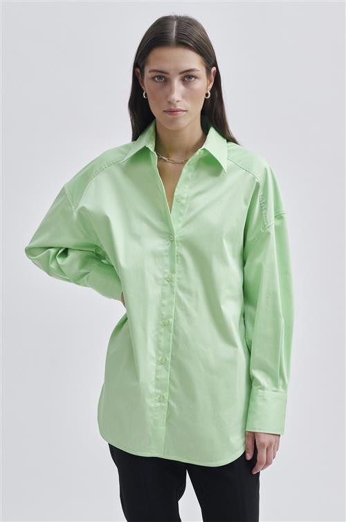 Se Second Female Milas Classic Shirt Kvinde Pistachio Green Langærmede Skjorter Str L - hos Magasin ved Magasin