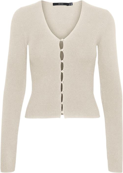 Vero Moda Vmgold RIB LS Vneck Button Pullove Kvinde Birch Cardigans Str M - hos Magasin