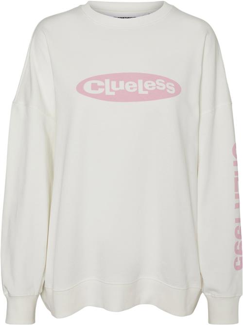 Se Something New Snemily LS Oversize Sweatclueless Kvinde Star White/clueless Print Sweatshirts Str XS - hos Magasin ved Magasin