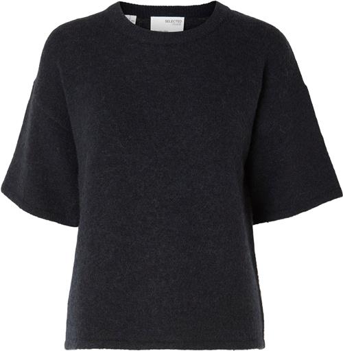 Se Selected Femme Slfmalineliliana 2/4 Knit O-neck N Kvinde Dark Sapphire/melange Kortærmet Strik Str L - hos Magasin ved Magasin