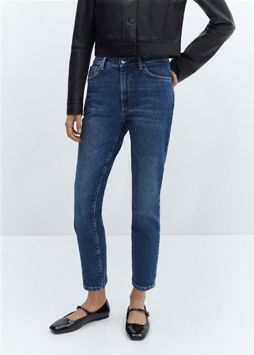 Se MANGO Slim Cropped Jeans Kvinde Open Blue Skinny Jeans Skinny Fit Str 42 - Denim hos Magasin ved Magasin