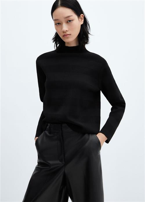 MANGO High Collar Sweater Kvinde Black Sweaters Str XS - hos Magasin