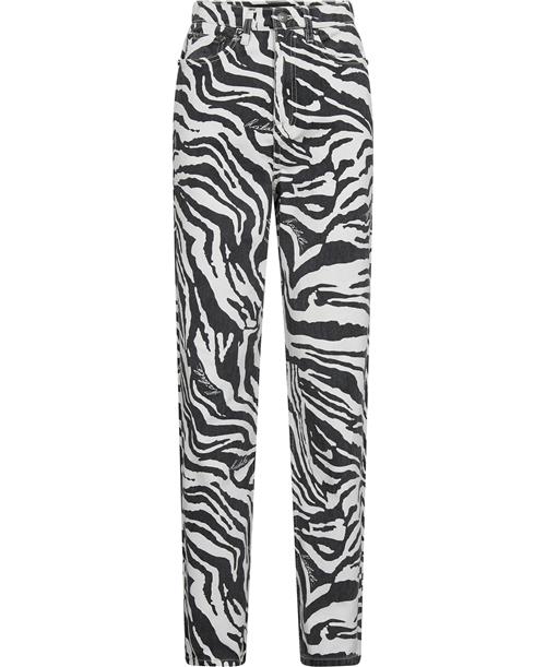 ROTATE Birger Christensen Printed Straight Jeans Kvinde Zebra + Bright White Comb. Straight Jeans Str 30 - hos Magasin