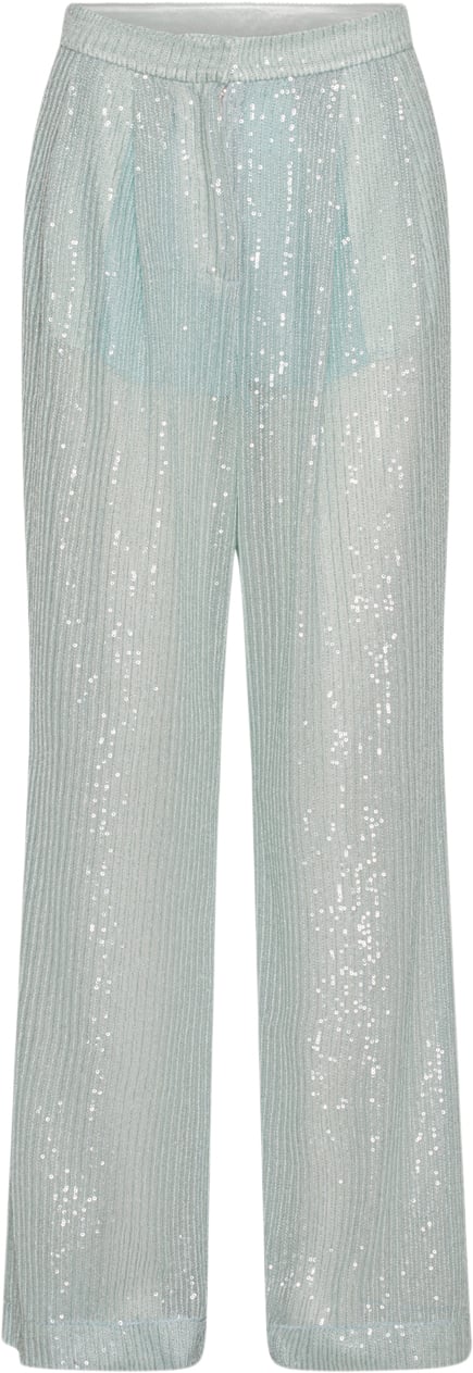 Se ROTATE Birger Christensen Sequins Low Waist Pants Kvinde Wan Blue Bukser Med Brede Ben Str 40 - hos Magasin ved Magasin