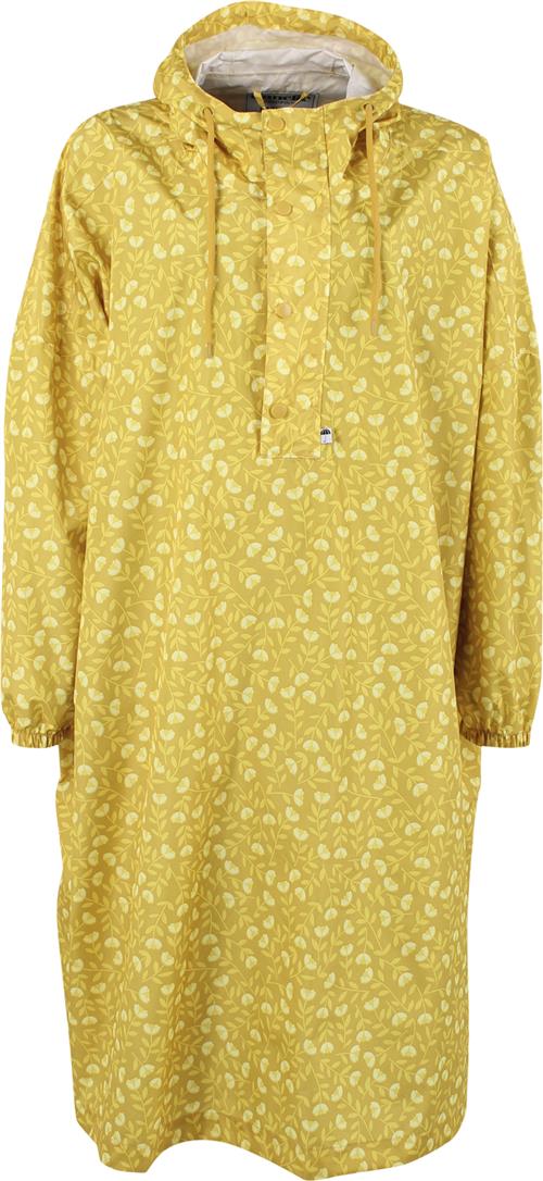 Danefæ Dream Drops Rain Poncho Kvinde Dark Yellow Fleur Regnjakker Str L-XL - hos Magasin