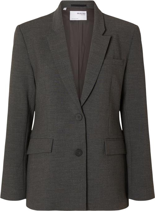 Selected Femme Slfrita LS Classic Blazer DGM Noos Kvinde Grå Blazere Str 38 - hos Magasin