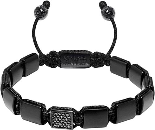 Se Nialaya The CZ Flatbead Collection Matte Onyx L - Armbånd hos Magasin ved Magasin