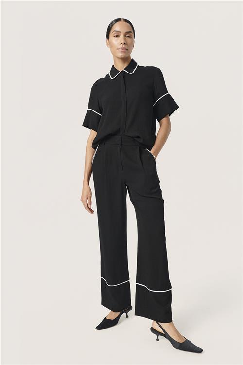 Soaked in Luxury Slguilia Pants Studio Kvinde Black Bukser Med Lige Ben Casual Fit Str XS - hos Magasin