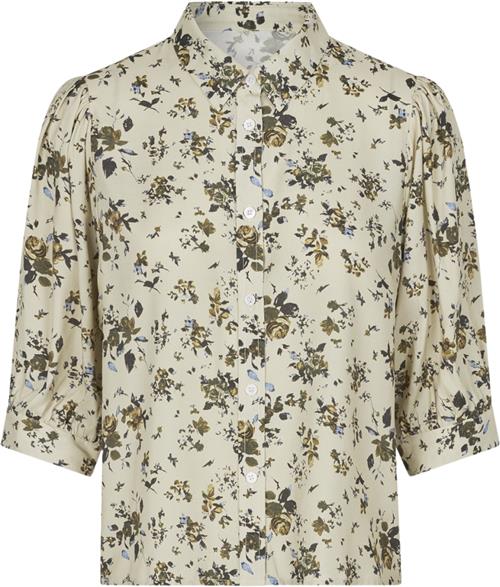 Lollys Laundry Bonoll Shirt SS Kvinde Flower Print Kortærmede Skjorter Str XXL - hos Magasin