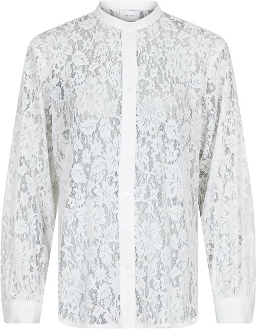 Neo Noir Mae Lace Shirt Kvinde White Langærmede Bluser Str 38 - hos Magasin