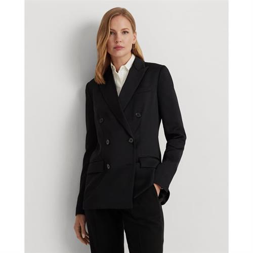 Se Lauren Ralph Lauren Doublebreasted Satintk! Crepe Blazer Kvinde Sort Blazere Str 40 - Polyester hos Magasin ved Magasin