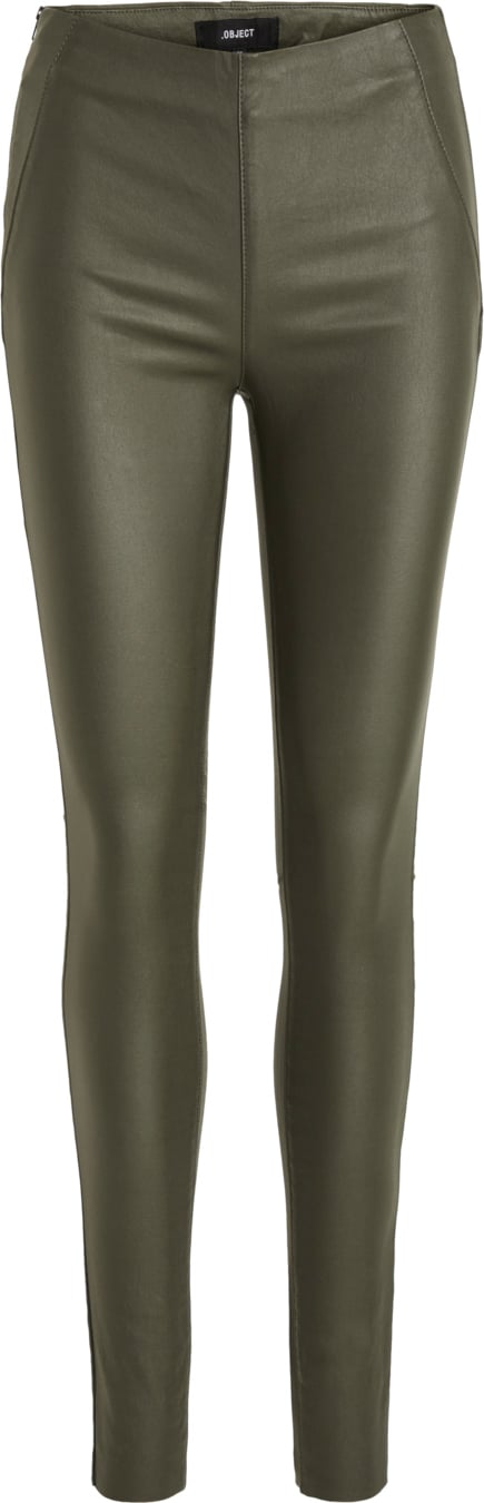 Se Object Objbelle MW Coated Leggings Noos Kvinde Forest Night Leggings Str 42 - hos Magasin ved Magasin