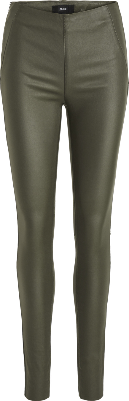 Object Objbelle MW Coated Leggings Noos Kvinde Forest Night Leggings Str 36 - hos Magasin