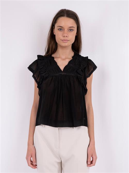 Neo Noir Jayla S Voile Top Kvinde Black Toppe Str 42 - hos Magasin