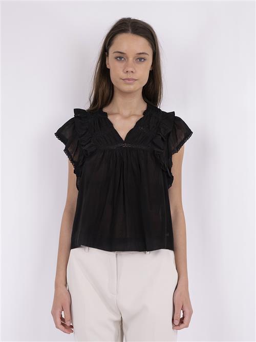 Neo Noir Jayla S Voile Top Kvinde Black Toppe Str 36 - hos Magasin