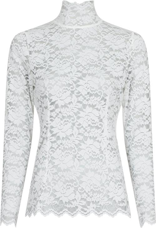 Se Neo Noir Liza Laceflower Blouse Kvinde White Langærmede Bluser Str 38 - hos Magasin ved Magasin