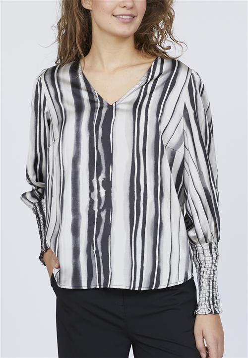 Se Love&Divine Love1067 Kvinde Grey Stripe Langærmede Bluser Str XL - hos Magasin ved Magasin