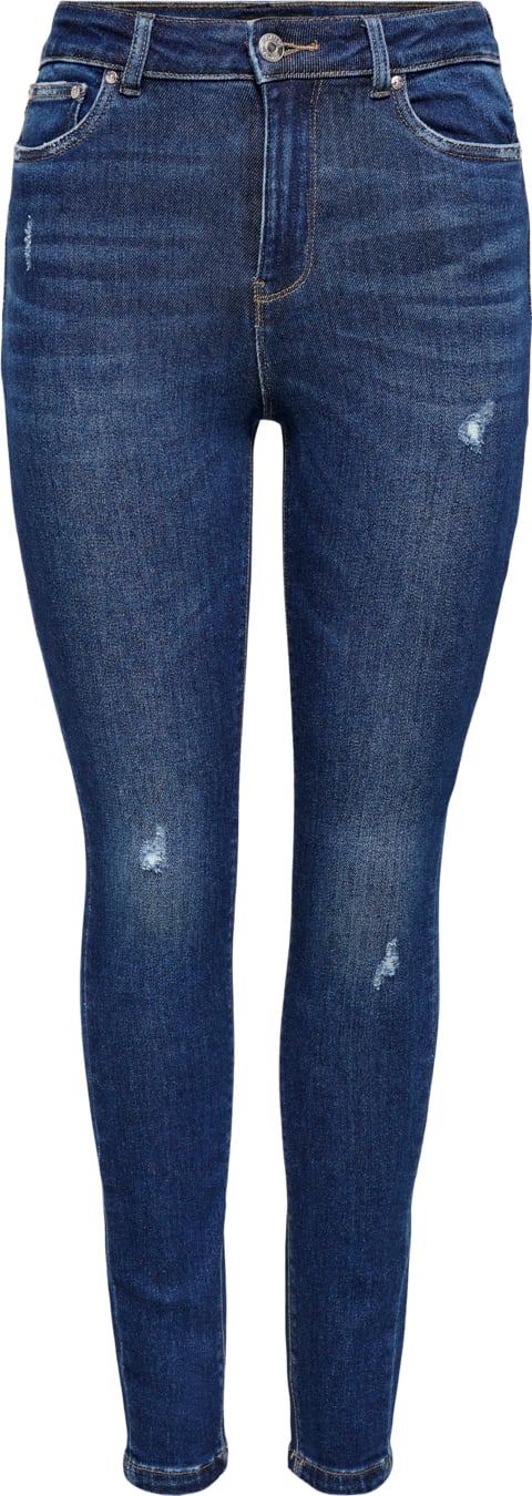 ONLY Onlmila Life HW SK ANK Bj374 Noos Kvinde Dark Blue Denim Skinny Jeans Str "31/""34" - hos Magasin