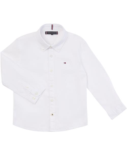 Tommy Hilfiger Boys Stretch Oxford Shirt L/S Str 3 år / 98 cm - White Skjorter Bomuld hos Magasin