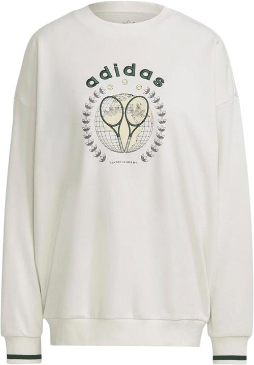 adidas Tennis Luxe Graphic Sweater Kvinde White Sweatshirts Str 44 - Bomuld hos Magasin